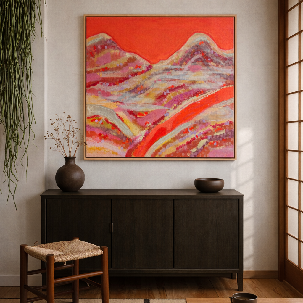 Vinicunca, painting, 90 x 90 cm