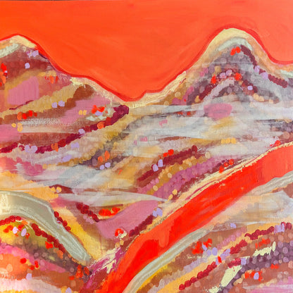 Vinicunca, painting, 90 x 90 cm