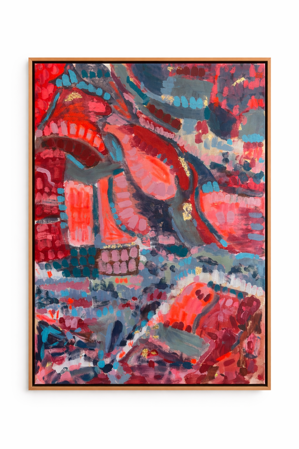 Waar de aarde gloeit, abstract painting, 100 x 140 cm