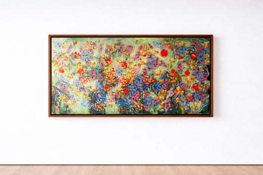 Wildgroei, abstract painting, 160 x 80 cm