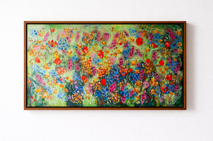 Wildgroei, abstract painting, 160 x 80 cm