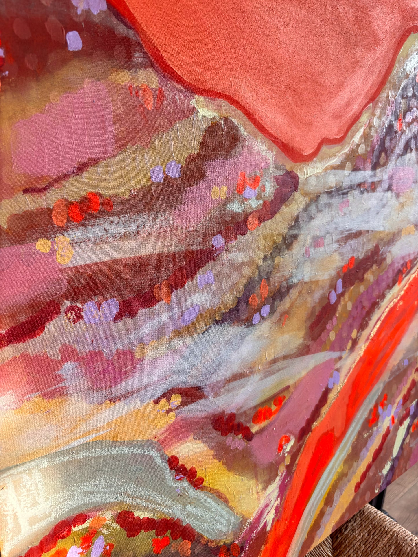 Vinicunca, painting, 90 x 90 cm