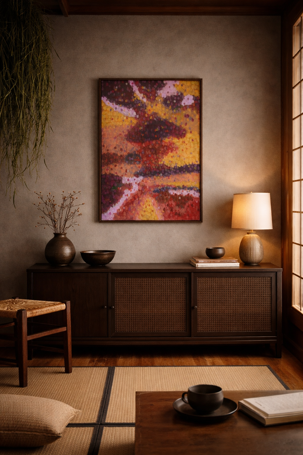 Ame No Oto, abstract painting, 60 x 90 cm