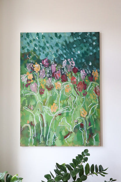Lentedrift, painting, 70 x 100 cm