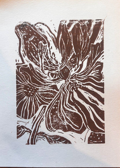 Orchid, linoprint, A4