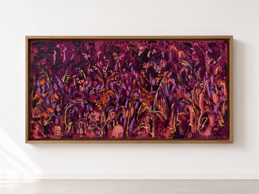 Vespertina, abstract painting, 160 x 80 cm