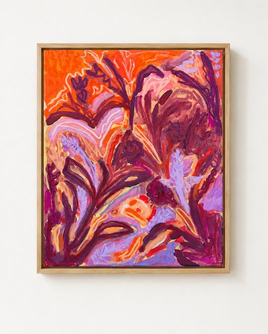 Heatwave, abstract painting, 40 x 50 cm