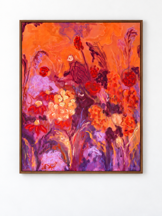 Avondrood, abstract painting, 80 x 100 cm
