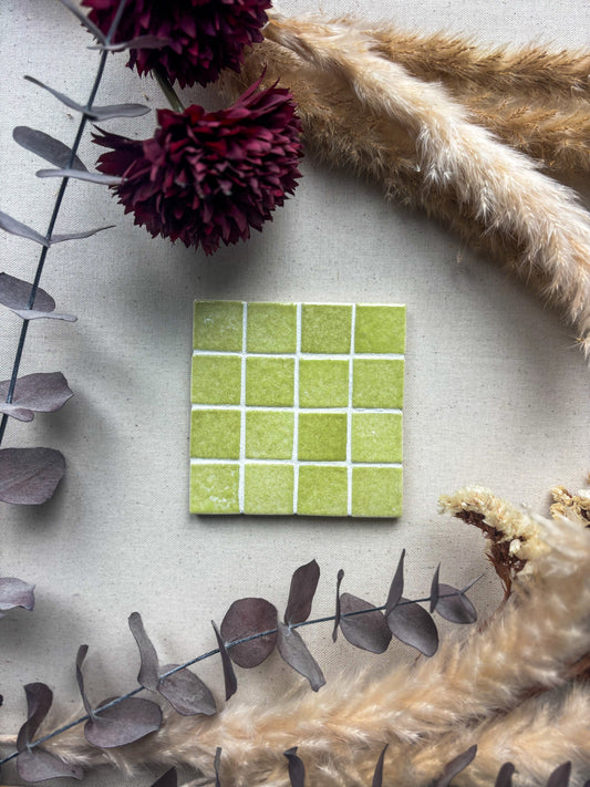 Coaster, 10 x 10 cm Pistache green