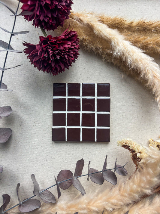 Coaster, 10 x 10 cm chocolate brown