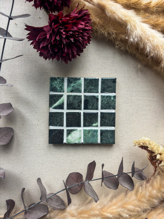 Coaster, 10 x 10 cm Emerald green