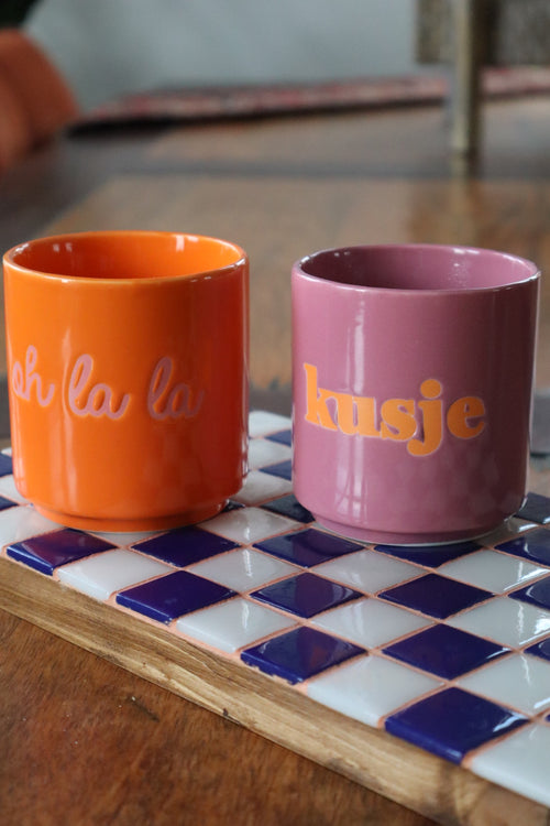 Borrelplank Blauw en wit