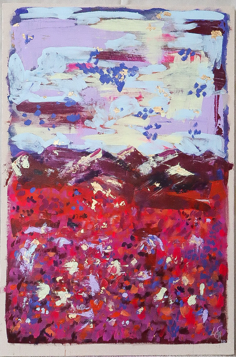 schilderij, acryl op doek, 90 x 60 cm, Zijn paradijs