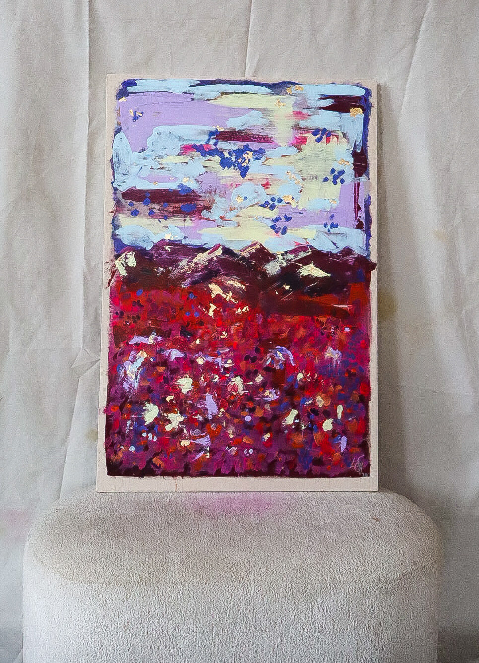 schilderij, acryl op doek, 90 x 60 cm, Zijn paradijs